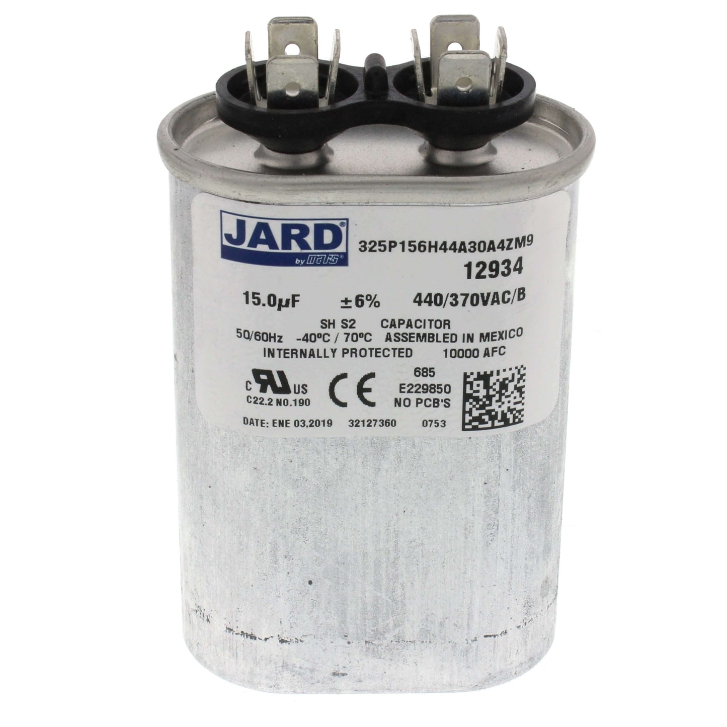 440 V, 15 MFD Oval Run Capacitor