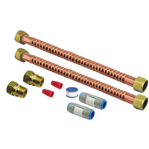 24" CORRUGATED COPPER WATER HEATER SUPPLY LINE KIT