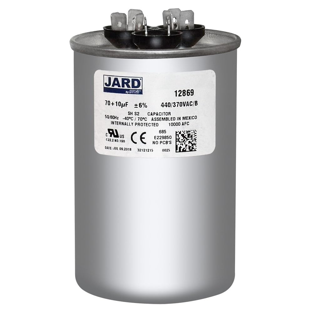 440 V, 70/10 MFD Dual Run Capacitor