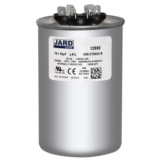 440 V, 70/10 MFD Dual Run Capacitor