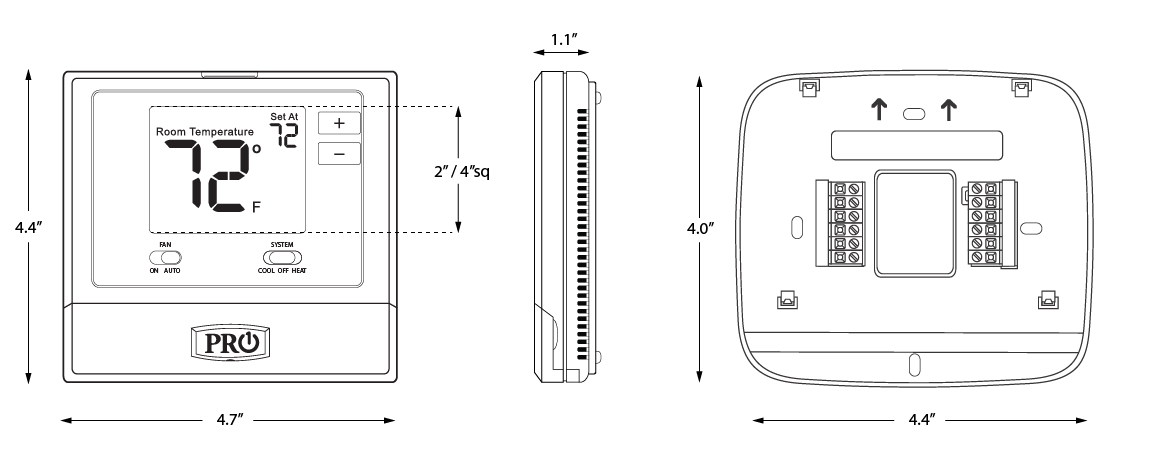 1H/1C Single Stage Non-Programable Thermostat